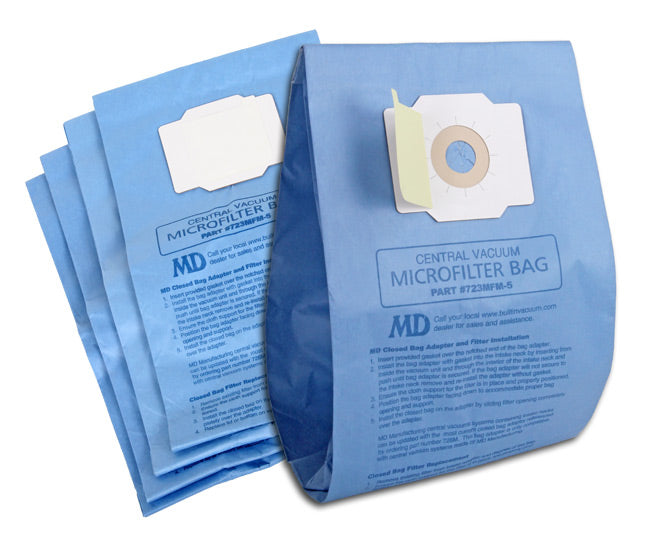 MD Closed Microfilter Central Vacuum Bags Small - 5 Pack