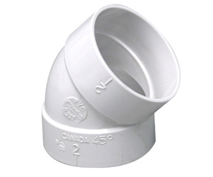 45 Degree Connector for Central Vacuum Pipe